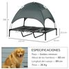 Cama Elevada Para Mascotas De Metal Tela Oxford 122x92x108cm - Pawhut