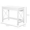 Mesa Escritorio Moderno De Mdf, Metal Homcom 105x50x76 Cm - Blanco