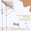 Toldo De Poliéster, Aluminio, Acero 200x150 Cm - Outsunny. Beige