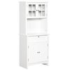 Alacena De Cocina Con Armarios De Mdf Homcom 68,6x40x164 Cm - Blanco