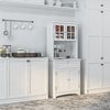 Alacena De Cocina Con Armarios De Mdf Homcom 68,6x40x164 Cm - Blanco