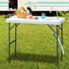 Mesa Picnic Plegable De Hdpe Metal 114,5x59x94,5cm - Outsunny. Blanco