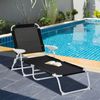 Tumbona Reclinable De Metal, Textilene 186x66x80 Cm-outsunny. Negro