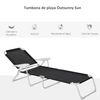 Tumbona Reclinable De Metal, Textilene 186x66x80 Cm-outsunny. Negro