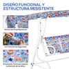 Columpio Infantil De Jardín De 2 Plazas Para +3 Años Azul Outsunny