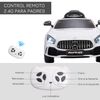 Coche Eléctrico Para Niños +3 Años Con Control Remoto Blanco Homcom