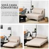 Sofá Cama De Lino, Madera De Caucho Homcom 94x78x80 Cm - Beige