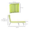 Tumbona Plegable De Metal, Textilene 182x56x24,5cm - Outsunny. Verde