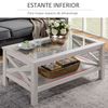 Mesa De Centro Con Estante De Mdf Homcom 100x55x45cm - Blanco Veteado