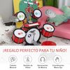 Batería Infantil +3 Años Con Taburete Teclado Micrófono Rojo Homcom