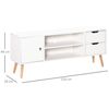 Mueble De Tv De Melamina De Madera Homcom 120x28x44 Cm - Blanco