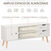 Mueble De Tv De Melamina De Madera Homcom 120x28x44 Cm - Blanco