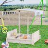 Arenero Para Niños Con Toldo Ajustable En Altura Natural Outsunny