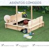 Arenero Para Niños Con Toldo Ajustable En Altura Natural Outsunny