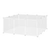 Valla Para Animales De Metal Resina Pp 105x105x45cm-pawhut. Blanco