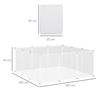 Valla Para Animales De Metal Resina Pp 105x105x45cm-pawhut. Blanco