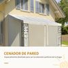 Cenador De Pared De Metal Tela Poliéster 4x3x2,6 M-outsunny. Beige