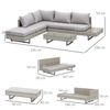 Conjunto De Muebles Jardín De Acero Ratán Pe Poliéster-outsunny.gris