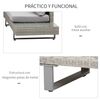 Conjunto De Muebles Jardín De Acero Ratán Pe Poliéster-outsunny.gris