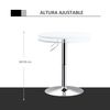 Mesa De Bar Altura Ajustable De Metal, Mdf Homcom Ø60x69-93cm-blanco