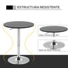 Mesa De Bar Altura Ajustable De Metal, Mdf Homcom Ø60x69-93cm-negro