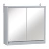 Armario De Baño De Mdf Melamina Vidrio Homcom 48x14,5x45 Cm-gris