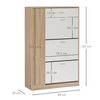 Zapatero Armario De Melamina De Madera Homcom 84x30x132cm-natural