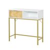 Mesa Consola De Mdf Y Metal Homcom 80x30x80,5 Cm-blanco Y Dorado