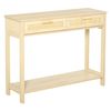 Mesa Consola Con 2 Cajones Estante De Mdf Homcom 100x30x76cm-natural