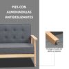 Sofá De 2 Plazas De Madera Poliéster Espuma Homcom 114x66x69cm-gris