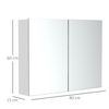 Armario De Baño Con Espejo De Mdf Vidrio Homcom 80x15x60 Cm-blanco