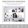 Armario De Baño Con Espejo De Mdf Vidrio Homcom 80x15x60 Cm-blanco