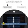 Lámpara De Pie Ratán Energía Solar Interruptor Control Luz Outsunny