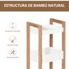 Estantería Baño De Mdf Bambú Homcom 27,5x20,8x74cm-blanco Y Natural