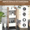 Estantería Baño De Mdf Bambú Homcom 27,5x20,8x74cm-blanco Y Natural