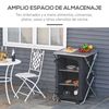 Mueble De Cocina De Metal Tela Oxford Mdf 58x65x93cm-outsunny.negro