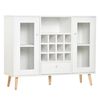 Aparador Cocina De Melamina Madera Vidrio Homcom 100x33x80cm-blanco