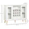 Aparador Cocina De Melamina Madera Vidrio Homcom 100x33x80cm-blanco