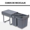 Cubos De Basura De Abs Plástico Metal Homcom 48x34,2x41,8 Cm-gris