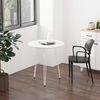 Mesa De Comedor Redonda De Mdf Y Metal Homcom Φ70x75 Cm-blanco