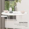 Mesa De Comedor Redonda De Mdf Y Metal Homcom Φ70x75 Cm-blanco