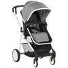 Silla De Paseo Plegable 2 En 1 Cochecito De Bebé Y Capazo Gris Homcom