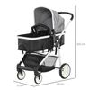 Silla De Paseo Plegable 2 En 1 Cochecito De Bebé Y Capazo Gris Homcom