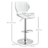 2 Taburetes De Bar De Pu Metal Espuma Homcom 47x51,5x113,5 Cm-blanco