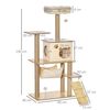 Árbol Rascador Para Gatos De Mdf Yute Felpa 60x40x130cm-pawhut. Beige