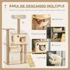 Árbol Rascador Para Gatos De Mdf Yute Felpa 60x40x130cm-pawhut. Beige