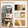 Árbol Rascador Para Gatos De Mdf Yute Felpa 60x40x130cm-pawhut. Beige