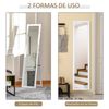 Espejo De Pie O De Pared De Mdf Vidrio Homcom 37x37x154 Cm-blanco