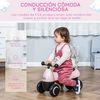 Correpasillos Para Niños +18 Meses Con 4 Ruedas Rosa Homcom