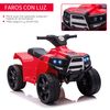 Quad Eléctrico Para Niños 18-36 Meses Batería 6v Rojo Homcom